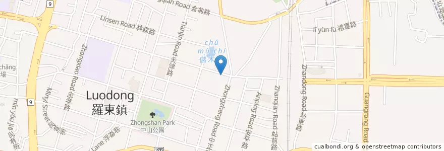 Mapa de ubicacion de 華南商業銀行 en تايوان, مقاطعة تايوان, 宜蘭縣, 羅東鎮.