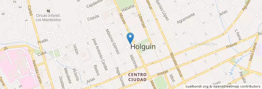 Mapa de ubicacion de La Casa del Queso en キューバ, Holguín, Holguín.