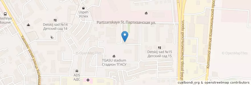 Mapa de ubicacion de Архитектурно-строительный бизнес-инкубатор en ロシア, シベリア連邦管区, トムスク州, トムスク地区, トムスク管区.