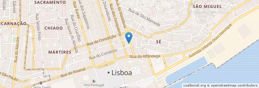 Mapa de ubicacion de Nova Pombalina en Португалия, Лиссабон, Grande Lisboa, Лиссабон, Santa Maria Maior.