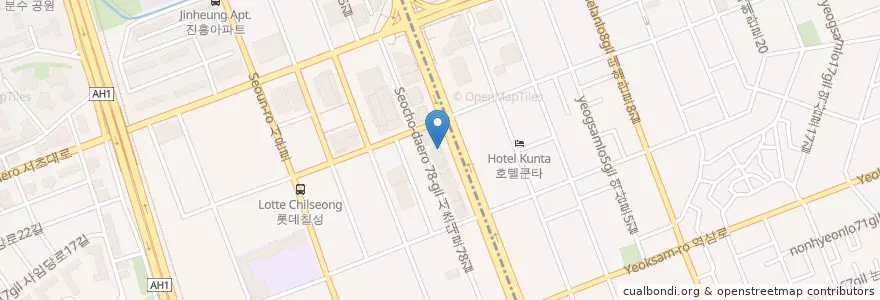 Mapa de ubicacion de 우리은행 en 韩国/南韓, 首尔, 瑞草區, 서초동, 서초2동.