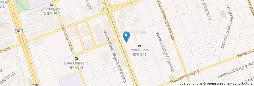 Mapa de ubicacion de 미켈란치과의원 강남점 en Südkorea, Seoul, 서초구, 역삼동, 역삼1동.