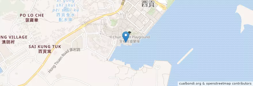 Mapa de ubicacion de AJ's Sri Lankan Cuisine en 中国, 広東省, 香港, 新界, 西貢區 Sai Kung District.