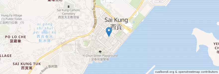 Mapa de ubicacion de Classified Sai Kung en 中国, 広東省, 香港, 新界, 西貢區 Sai Kung District.