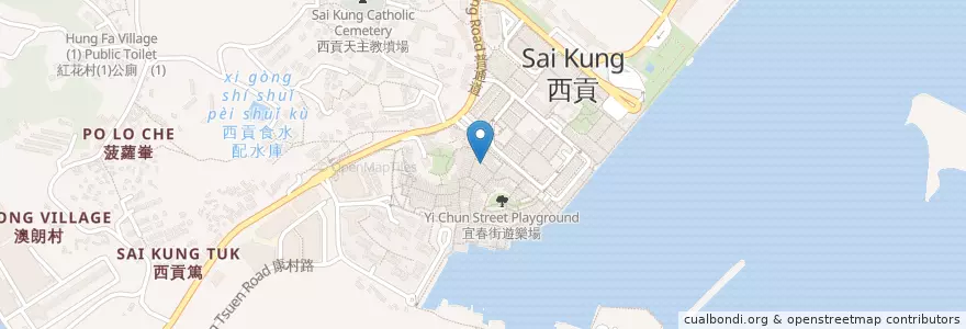 Mapa de ubicacion de Moni Stand en 中国, 広東省, 香港, 新界, 西貢區 Sai Kung District.