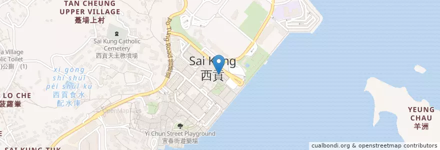 Mapa de ubicacion de Moon Thai en 中国, 广东省, 香港, 新界, 西貢區.
