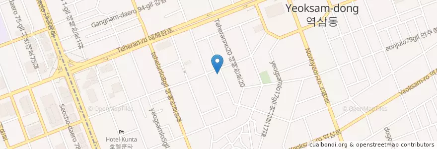 Mapa de ubicacion de 공영주차장 en 大韓民国, ソウル, 江南区, 駅三洞, 駅三1洞.