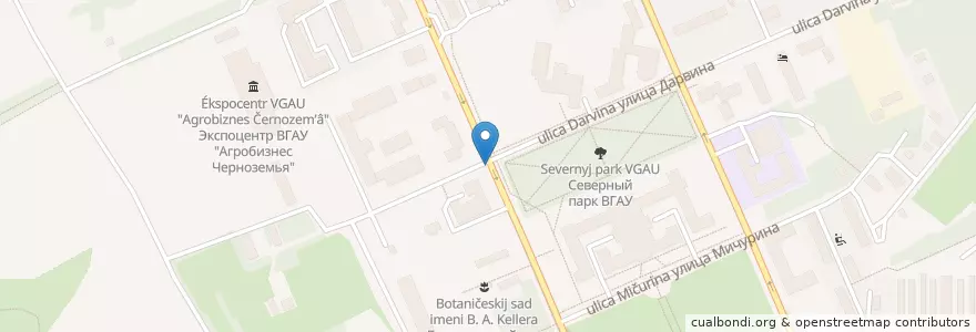Mapa de ubicacion de Робин Сдобин en Rússia, Distrito Federal Central, Oblast De Voronej, Городской Округ Воронеж.