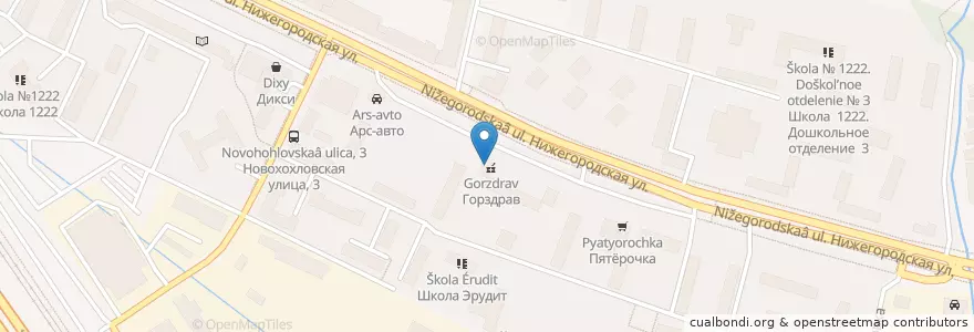 Mapa de ubicacion de Чайхана en Rusia, Distrito Federal Central, Москва, Юго-Восточный Административный Округ, Нижегородский Район.