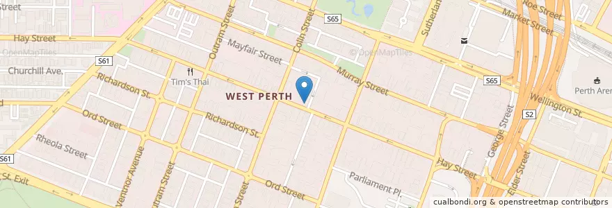 Mapa de ubicacion de Omar's en Australie, Australie Occidentale, City Of Perth.