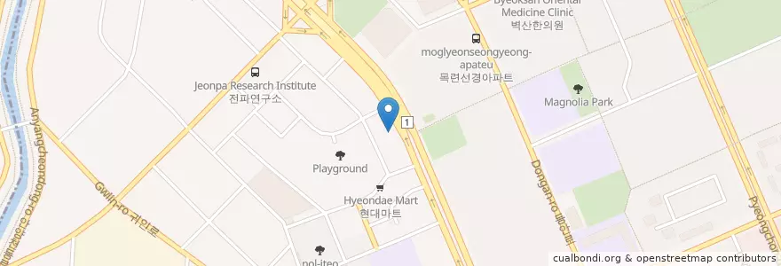 Mapa de ubicacion de withpiano en Südkorea, Gyeonggi-Do, 안양시, 동안구, 호계동.