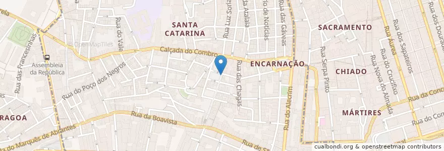 Mapa de ubicacion de Bicaense real location en 포르투갈, Área Metropolitana De Lisboa, Lisboa, Grande Lisboa, 리스본, Misericórdia.