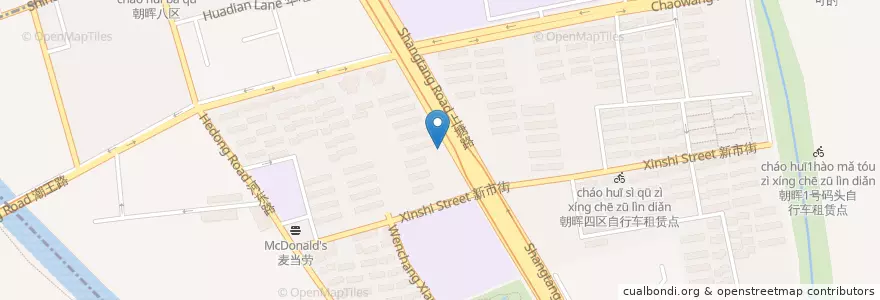 Mapa de ubicacion de 朝晖消防中队 en 中国, 浙江省, 杭州市, 下城区, 朝晖街道.