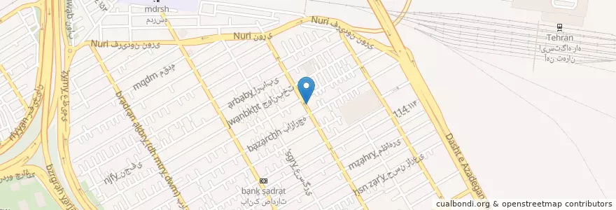 Mapa de ubicacion de دبستان en Iran, Téhéran, شهرستان تهران, Téhéran, بخش مرکزی شهرستان تهران.