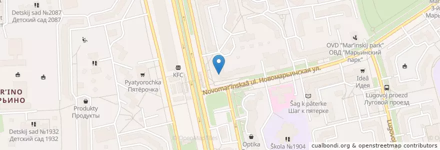 Mapa de ubicacion de Craft Orchestra en روسيا, Центральный Федеральный Округ, Москва, Юго-Восточный Административный Округ, Район Марьино.