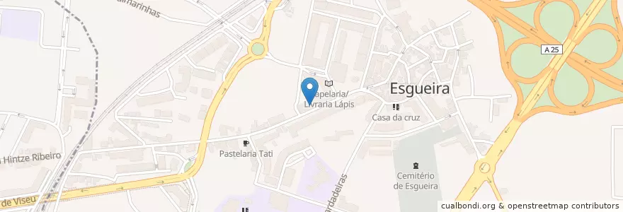 Mapa de ubicacion de Clínica de Medicina dentária de Esgueira en 포르투갈, Aveiro, Centro, Baixo Vouga, Aveiro, Esgueira.