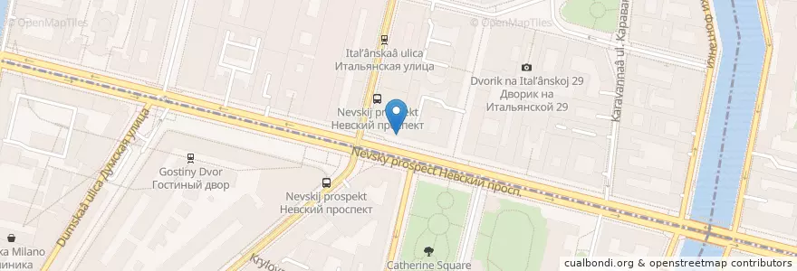 Mapa de ubicacion de #Кофейня №1 en Russia, Northwestern Federal District, Leningrad Oblast, Saint Petersburg, Центральный Район, Palace District.