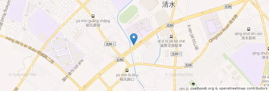 Mapa de ubicacion de 金城裕民路口(中正國中) en Taiwan, Nuova Taipei, Distretto Di Tucheng.