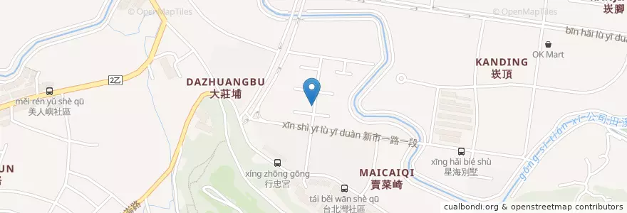 Mapa de ubicacion de 新市一路一段99巷口 en Тайвань, Новый Тайбэй, 淡水區.