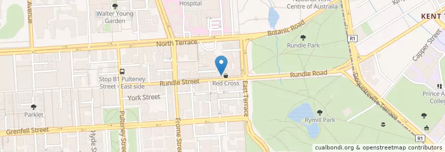 Mapa de ubicacion de Gelatissimo en Avustralya, South Australia, Adelaide, Adelaide City Council.