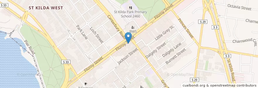 Mapa de ubicacion de St Kilda West Licensed Post Office en Australië, Victoria, City Of Port Phillip.