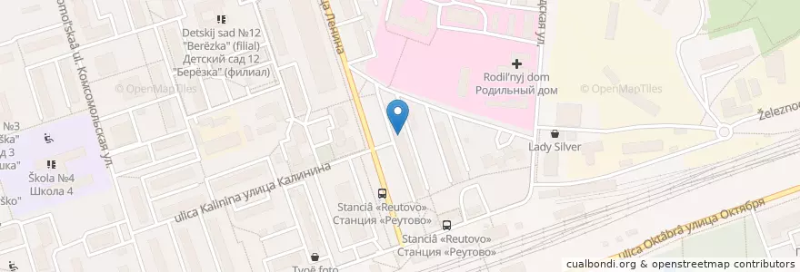 Mapa de ubicacion de Индустриальный сберегательный банк en Rusia, Distrito Federal Central, Óblast De Moscú, Городской Округ Реутов.