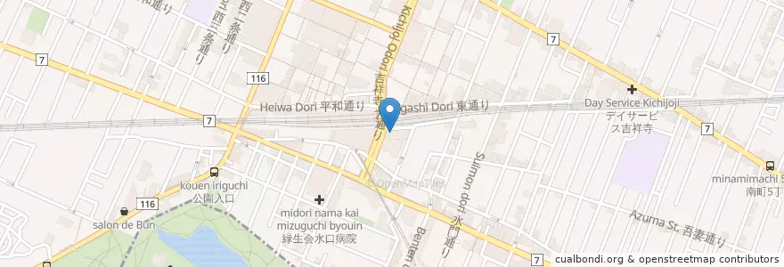 Mapa de ubicacion de 東亜会館(スカラ座、オデオン座、セントラル、東宝) en Japon, Tokyo, 武蔵野市.