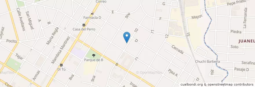Mapa de ubicacion de ABRA en キューバ, La Habana, Diez De Octubre.