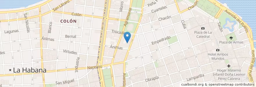 Mapa de ubicacion de Cafetería Bellas Artes en Cuba, La Habana, La Habana Vieja.