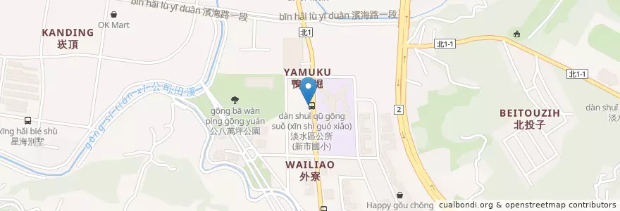 Mapa de ubicacion de 台北富邦銀行 en Taiwán, Nuevo Taipéi, 淡水區.