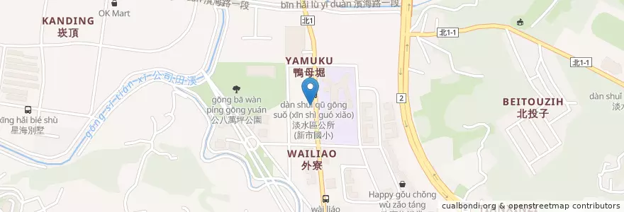 Mapa de ubicacion de 彰化銀行 en 타이완, 신베이 시, 단수이 구.