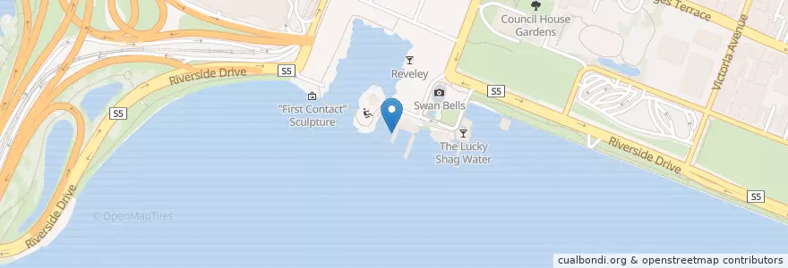 Mapa de ubicacion de Crystal Swan en 오스트레일리아, Western Australia, City Of Perth.