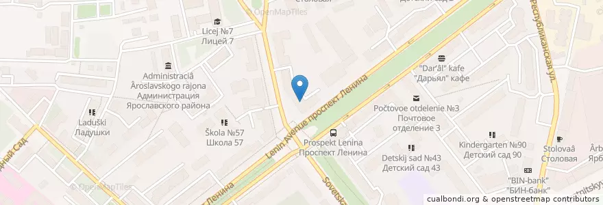 Mapa de ubicacion de Детская больница №1 en Rusland, Centraal Federaal District, Oblast Jaroslavl, Ярославский Район, Городской Округ Ярославль.