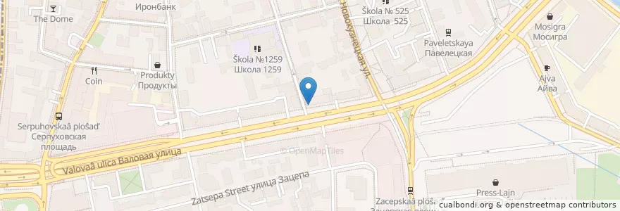 Mapa de ubicacion de Шоколадница en روسيا, Центральный Федеральный Округ, Москва, Центральный Административный Округ, Район Замоскворечье.