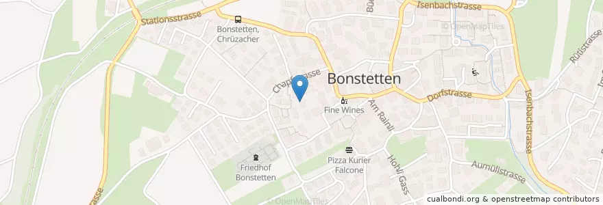 Mapa de ubicacion de Kindergarten Bodenfeld en Schweiz/Suisse/Svizzera/Svizra, Zürich, Bezirk Affoltern, Bonstetten.