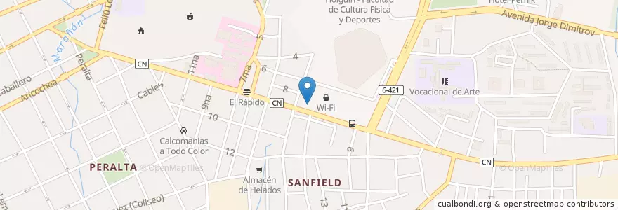 Mapa de ubicacion de Parqueo Camiones Estadio en کوبا, Holguín, Holguín.