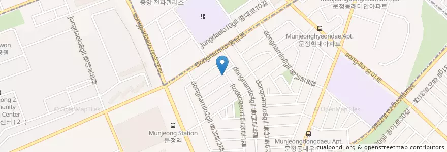 Mapa de ubicacion de 골목떡볶이 (백종원3대천왕) en Corea Del Sur, Seúl, 송파구, 문정1동.