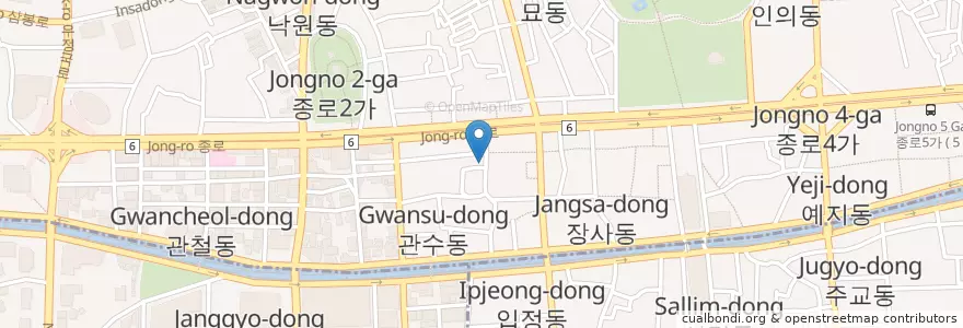Mapa de ubicacion de 전주식당(생선구이,맛있는녀석들) en 대한민국, 서울, 종로1·2·3·4가동.