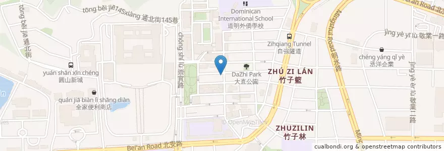 Mapa de ubicacion de 若鄰紅茶 en تايوان, تايبيه الجديدة, تايبيه, 中山區.