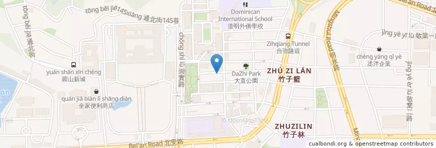 Mapa de ubicacion de 幸福咖啡實踐二店 en تایوان, 新北市, تایپه, 中山區.