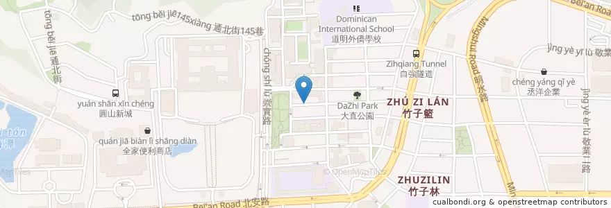 Mapa de ubicacion de 大直福音教會 en 臺灣, 新北市, 臺北市, 中山區.