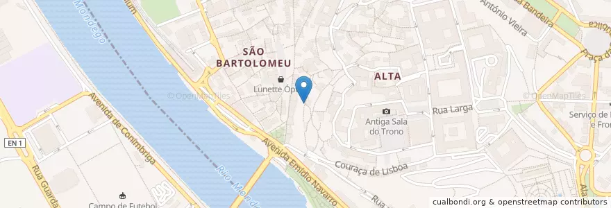 Mapa de ubicacion de Number 59 en 葡萄牙, Centro, Baixo Mondego, Coimbra, Coimbra, Sé Nova, Santa Cruz, Almedina E São Bartolomeu.