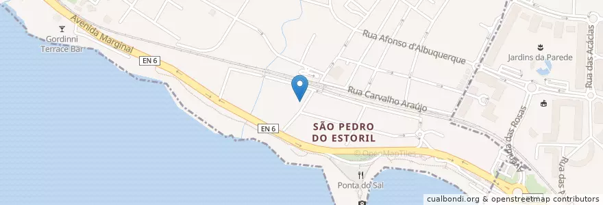 Mapa de ubicacion de Sananda en Portugal, Metropolregion Lissabon, Lissabon, Großraum Lissabon, Cascais, Cascais E Estoril.