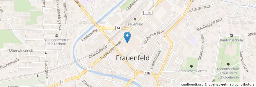 Mapa de ubicacion de Nafzger en Suíça, Thurgau, Bezirk Frauenfeld, Frauenfeld.