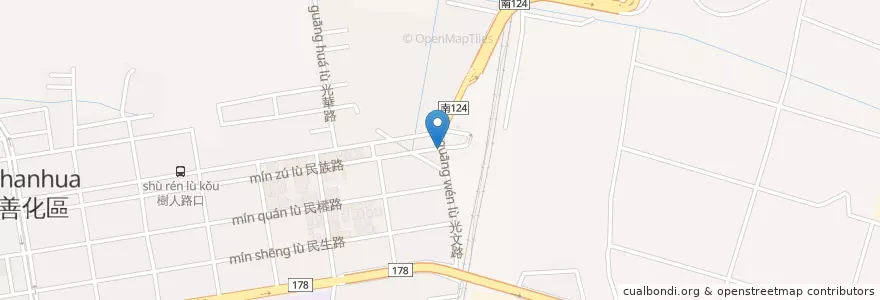 Mapa de ubicacion de 八十八草堂 en Taiwan, 臺南市, 善化區.