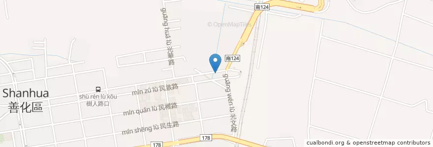 Mapa de ubicacion de 資生大藥局 en تایوان, 臺南市, 善化區.