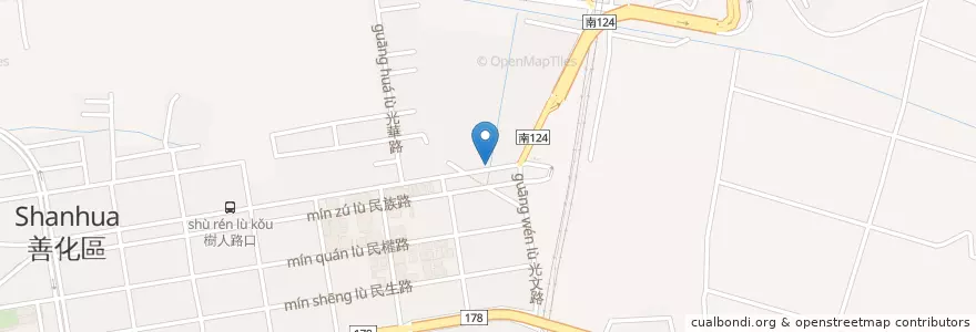 Mapa de ubicacion de 津華火鍋善化站前店 en 타이완, 타이난 시, 산화구.