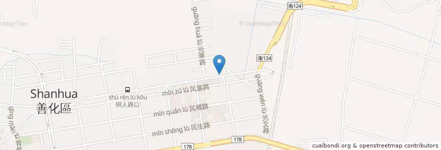Mapa de ubicacion de 小南便當善化店 en Taiwan, Tainan, Shanhua.