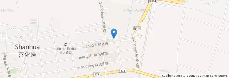 Mapa de ubicacion de 鄉味食坊 en 台湾, 台南市, 善化区.