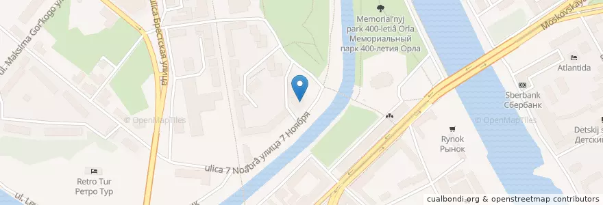 Mapa de ubicacion de Белый Мишка en Russie, District Fédéral Central, Oblast D'Orel, Орловский Район, Городской Округ Орёл.